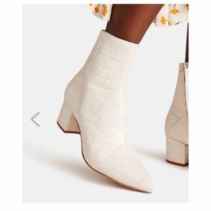 Dolce Vita Bel Booties in Ivory Croco